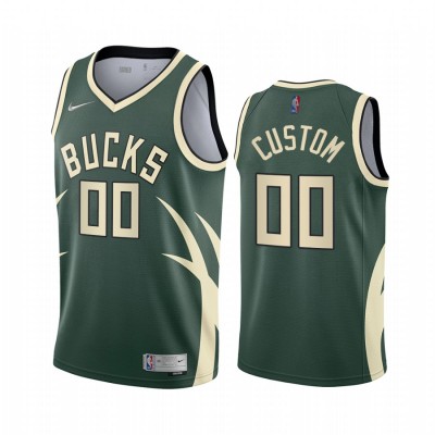Milwaukee Bucks Personalized Green NBA Swingman 2020 21 Earned Edition Jersey